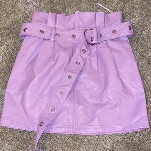 Honey Punch Faux Purple Leather Skirt